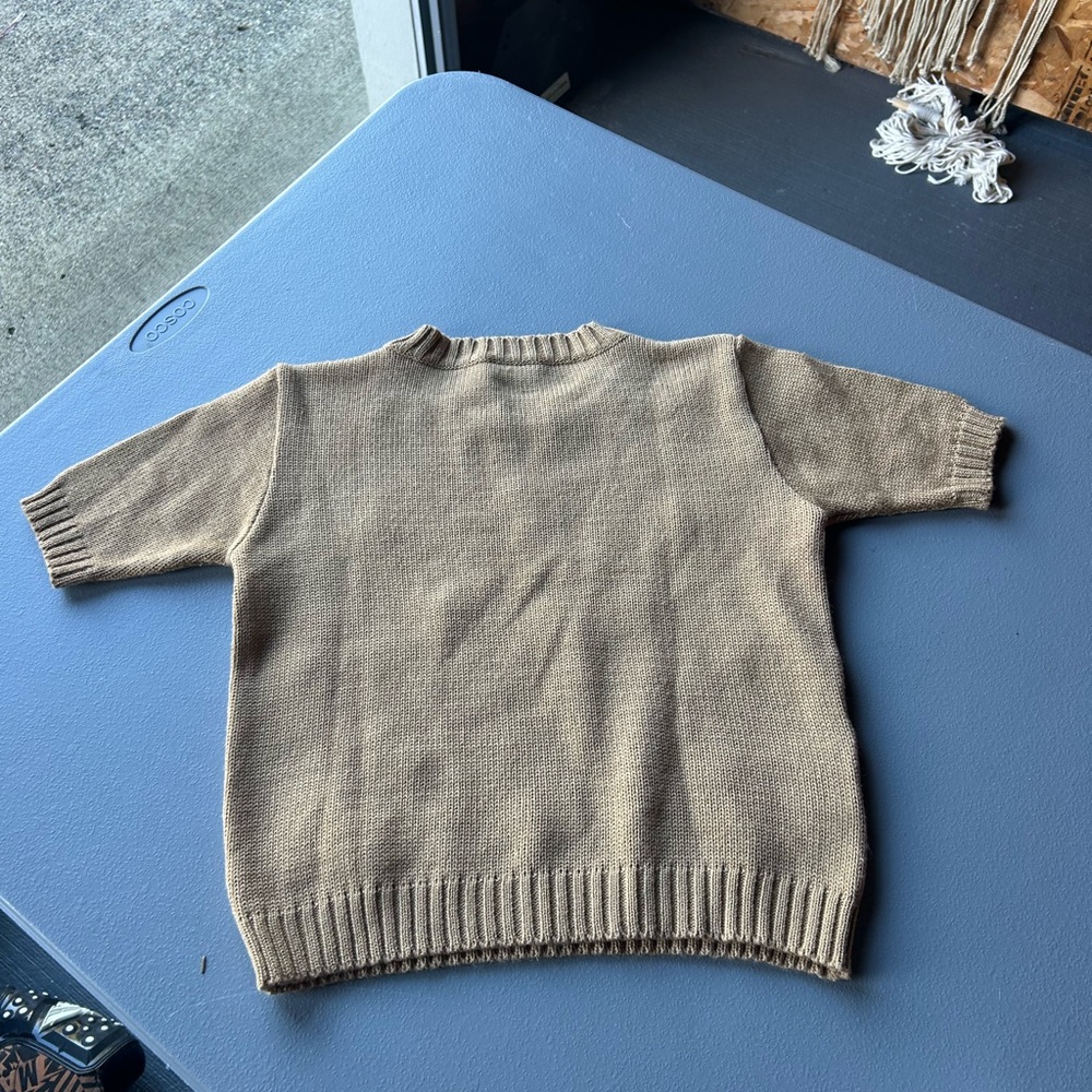 Dolce & Gabbana Beige Knit Short Sleeve Sweater with embroidery - Picture 13 of 13